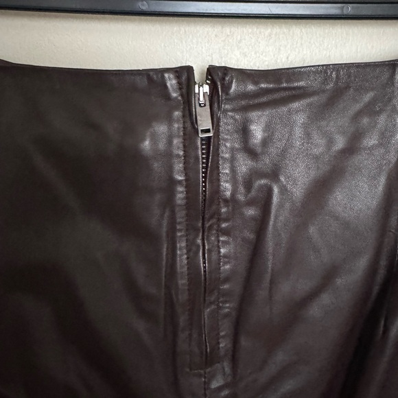 Zara Dark Brown Leather Pencil Skirt - Picture 11 of 13